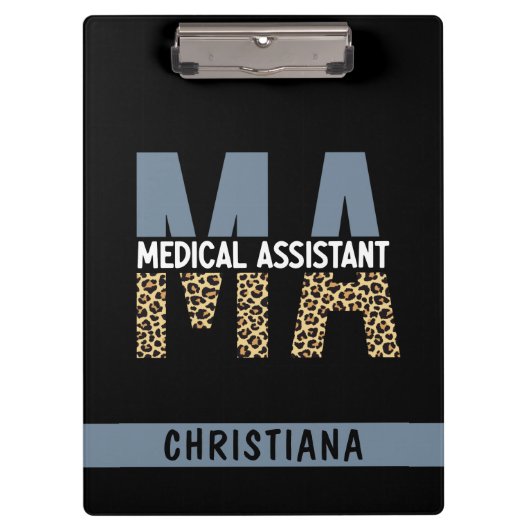 Porte-bloc Assistant Médicale MA personnalisé Empreinte de lé (Devant)