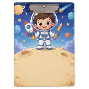 Porte-bloc Astronaute enfant prêt à explorer le cahier scolai