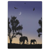 Porte-bloc Aube africaine - éléphants (Dos)