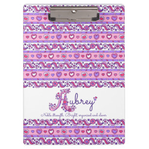 Porte-bloc Aubrey nom signifiant coeur doodles porte - bloc