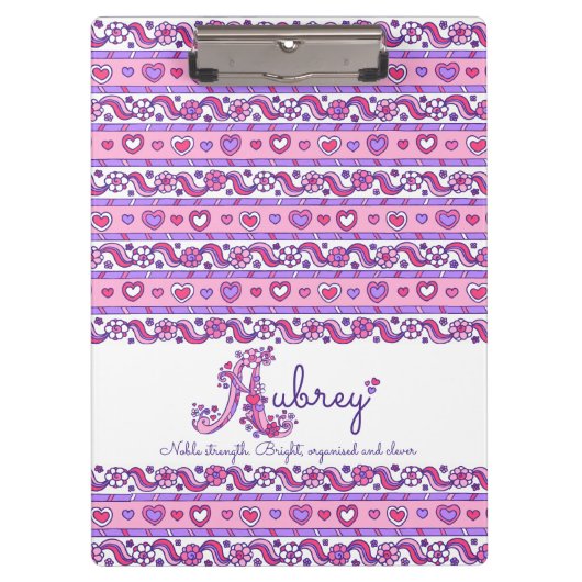 Porte-bloc Aubrey nom signifiant coeur doodles porte - bloc (Devant)