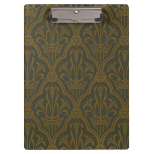 Porte-bloc Audsley Or Vintage Gold Lily Couronne Green Damask