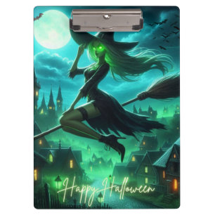 Porte-bloc Aura verte effrayante sorcière d'Halloween