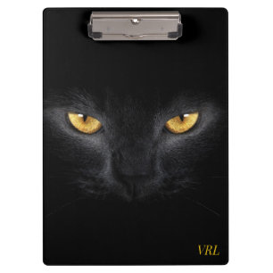 Porte-bloc aux Yeux de Chat Noir Hypnotiques