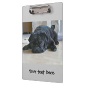 Porte-bloc avec chiot Carlin noir mignon (Gauche)