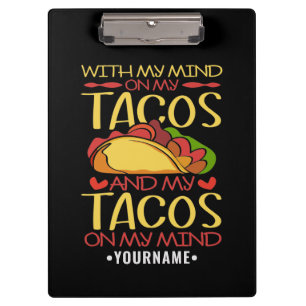 Porte-bloc Avec mon esprit sur les Tacos et les Tacos sur mon