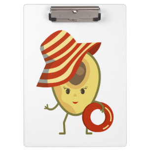 Porte-bloc Avocado beach girl avec casquette de soleil et ann