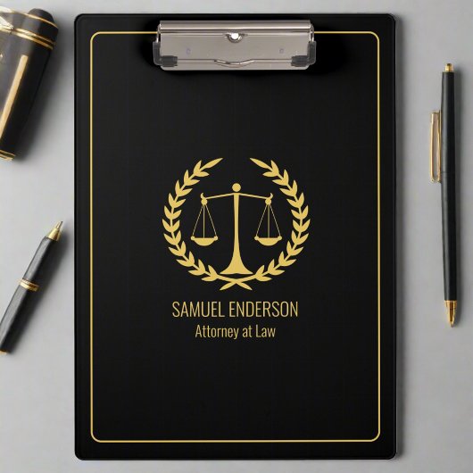 Porte-bloc Avocat élégant Classy Black & Gold