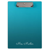 Porte-bloc Azure Dark Turquoise Gradient Professeur personnal (Devant)
