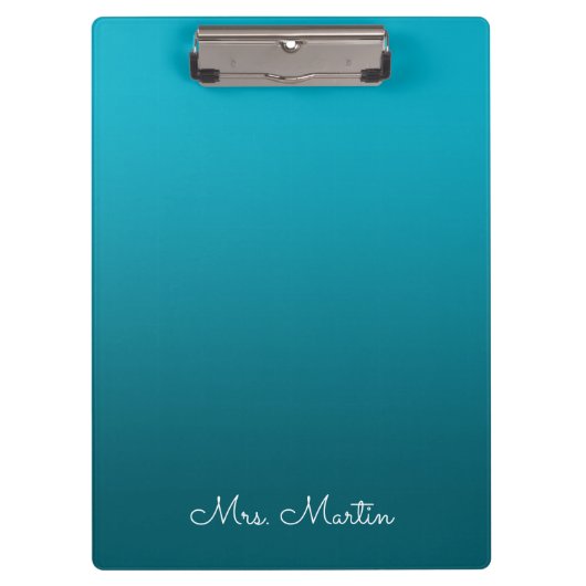 Porte-bloc Azure Dark Turquoise Gradient Professeur personnal (Devant)