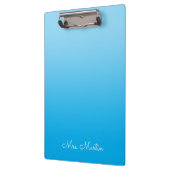 Porte-bloc Baby Blue Azure Gradient Professeur personnalisé (Gauche)