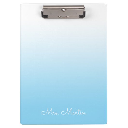 Porte-bloc Baby Blue Gradient Professeur personnalisé (Devant)