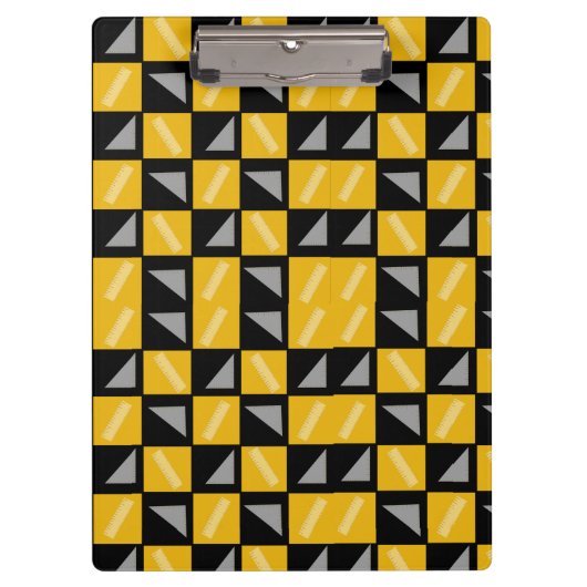 Porte-bloc Back to School Chessboard Pattern – Rulers & Trian (Devant)