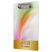 Porte-bloc Badge d'or Rainbow Waves Peint Starburst Courbes (Gauche)