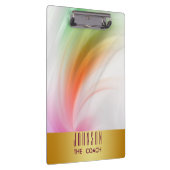 Porte-bloc Badge d'or Rainbow Waves Peint Starburst Courbes (Swatch)