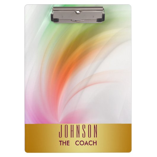 Porte-bloc Badge d'or Rainbow Waves Peint Starburst Courbes (Devant)