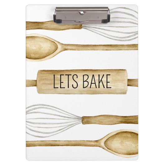 Porte-bloc Bakery Watercolor Utensils Kitchen Clipboard (Devant)