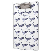 Porte-bloc Baleine bleu aquarelle (Gauche)