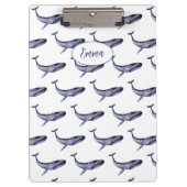 Porte-bloc Baleine bleu aquarelle (Devant)