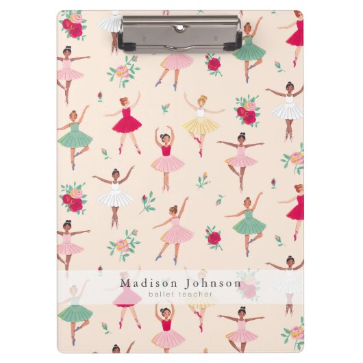 Porte-bloc Ballet Dancers Pattern Cute Ballerina Teacher (Devant)