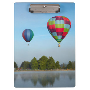 Porte-bloc Ballons à air chaud au-dessus d'un lac,  NZ