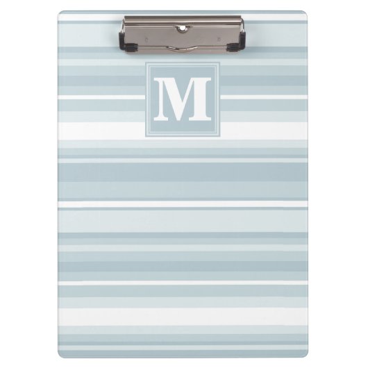 Porte-bloc Bandes bleu glace monogramme (Devant)