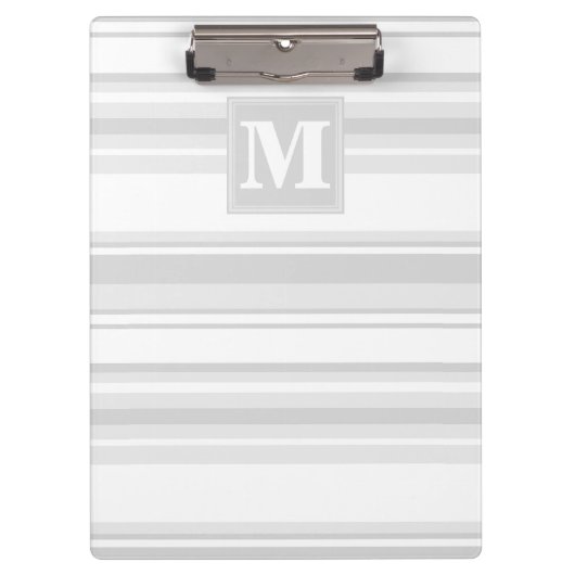 Porte-bloc Bandes gris clair monogrammes (Devant)