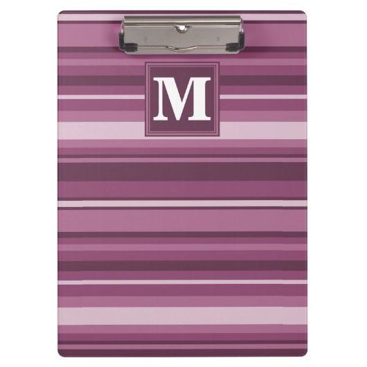 Porte-bloc Bandes mauve monogrammes (Devant)