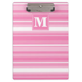 Porte-bloc Bandes rose monogramme (Devant)