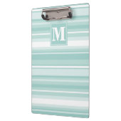 Porte-bloc Bandes vertes de menthe monogramme (Gauche)