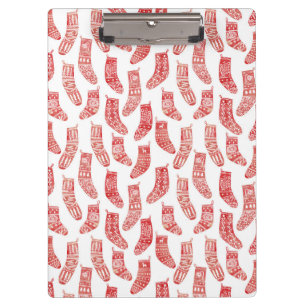 Porte-bloc Bas nordiques rouge et blanc