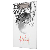 Porte-bloc Basket-ball noir et blanc & Net Votre nom (Gauche)