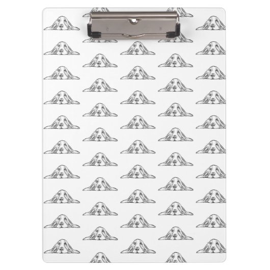 Porte-bloc basset blanc (Devant)
