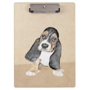 Porte-bloc Basset Hound Peinture Chiot - Art Chien original