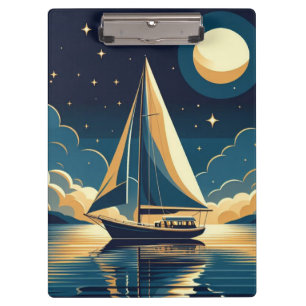 Porte-bloc Bateau à voile la nuit