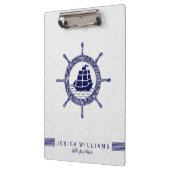 Porte-bloc Bateau Bleu Bleu Paisley Et Marine (Gauche)