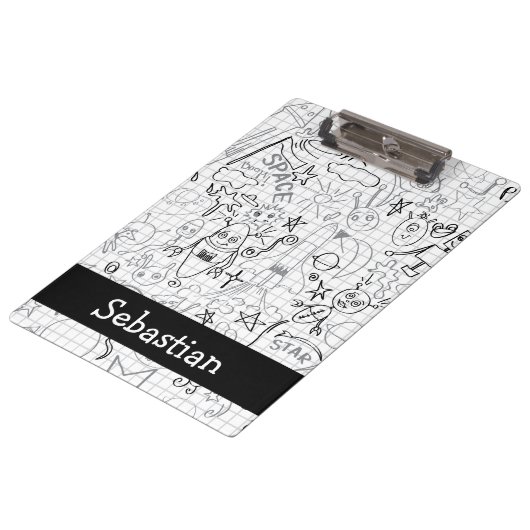 Porte-bloc Bateau-fusée Robot Personnalisé Et Lune Alien (Incliné)