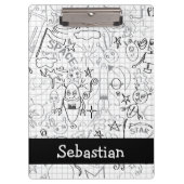 Porte-bloc Bateau-fusée Robot Personnalisé Et Lune Alien (Devant)