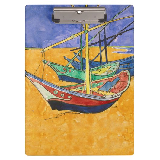 Porte-bloc Bateaux de Van Gogh Impressionnisme Plage (Devant)