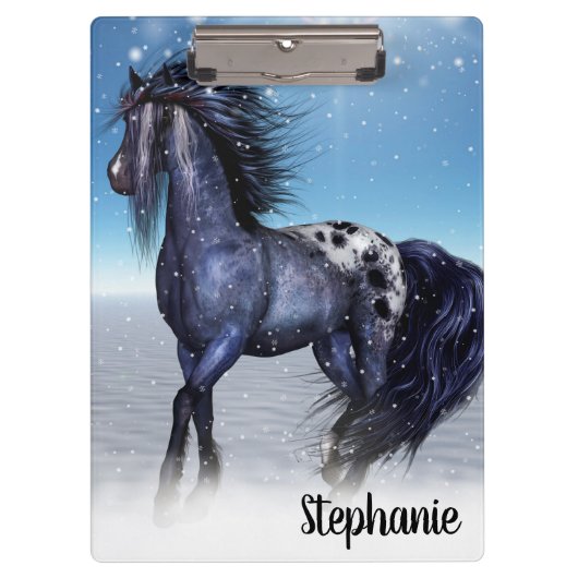 Porte-bloc Beau Cheval d'hiver (Devant)