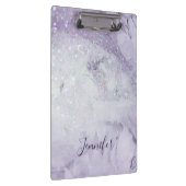 Porte-bloc Beau marbre violet et Parties scintillant Monogram (Swatch)