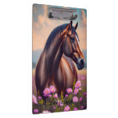 Porte-bloc Beau Quarter Cheval avec fleurs Nom (Swatch)