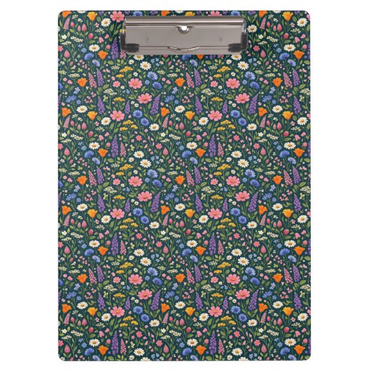 Porte-bloc Beautiful Wildflower Garden on Dark Teal (Devant)