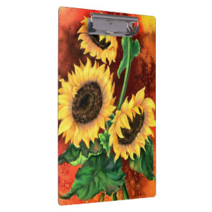 Porte-bloc Beaux Trois Tournesols - Peinture d'art imaginaire