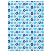 Porte-bloc Bébé bleu Papillons et fleurs personnalisés (Dos)