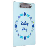 Porte-bloc Bébé bleu Papillons et fleurs personnalisés (Swatch)