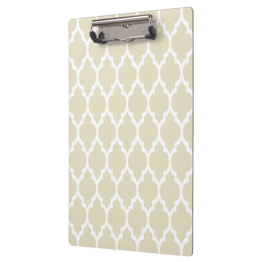 Porte-bloc Beige White Moroccan Quatrefoil Pattern #4 (Gauche)