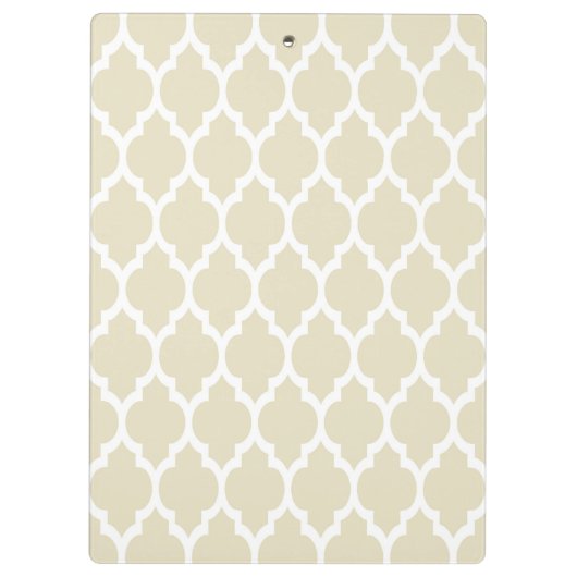Porte-bloc Beige White Moroccan Quatrefoil Pattern #4 (Dos)