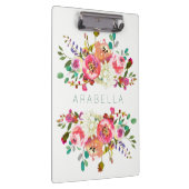 Porte-bloc Belle aquarelle florale avec votre nom (Swatch)