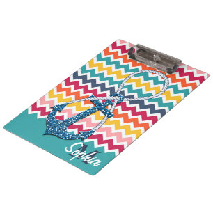 Porte-bloc Belle fausse parties scintillant ancre nautique in